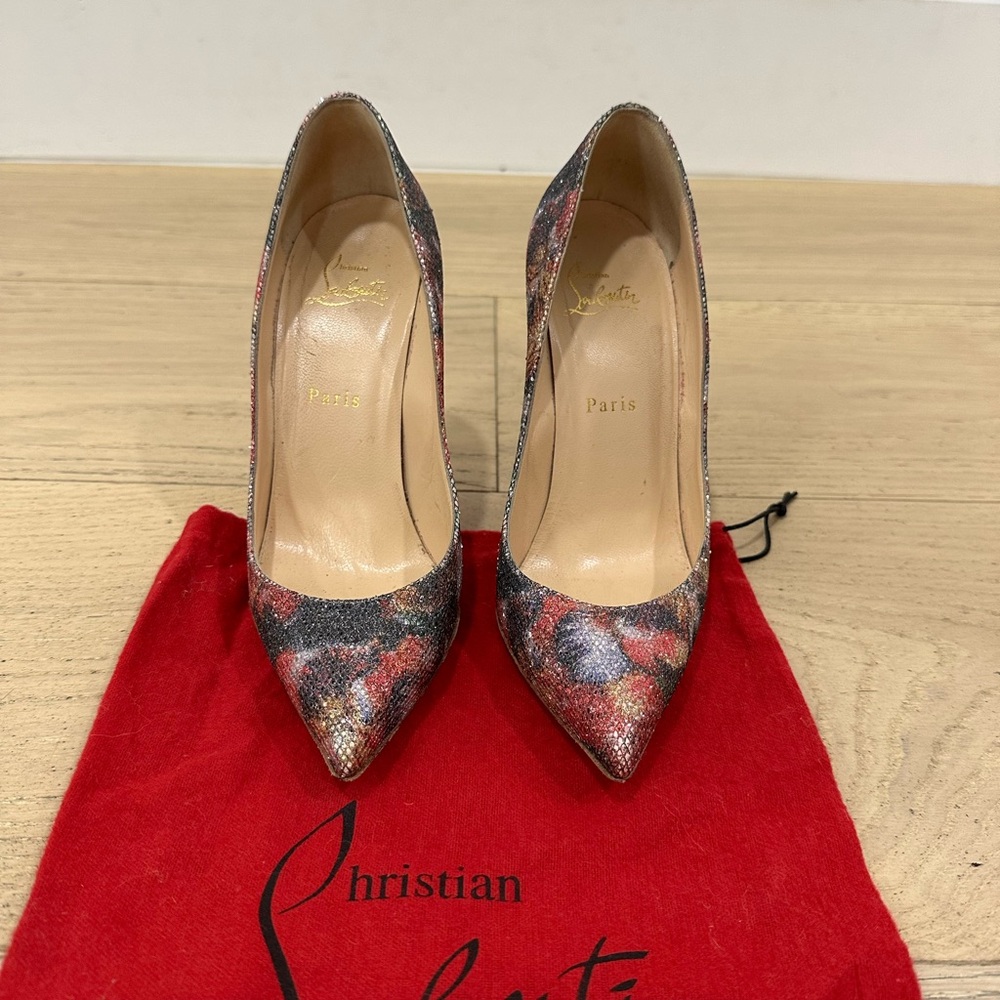 Christian Louboutin Pigalle Follies 100 Glitter Plume